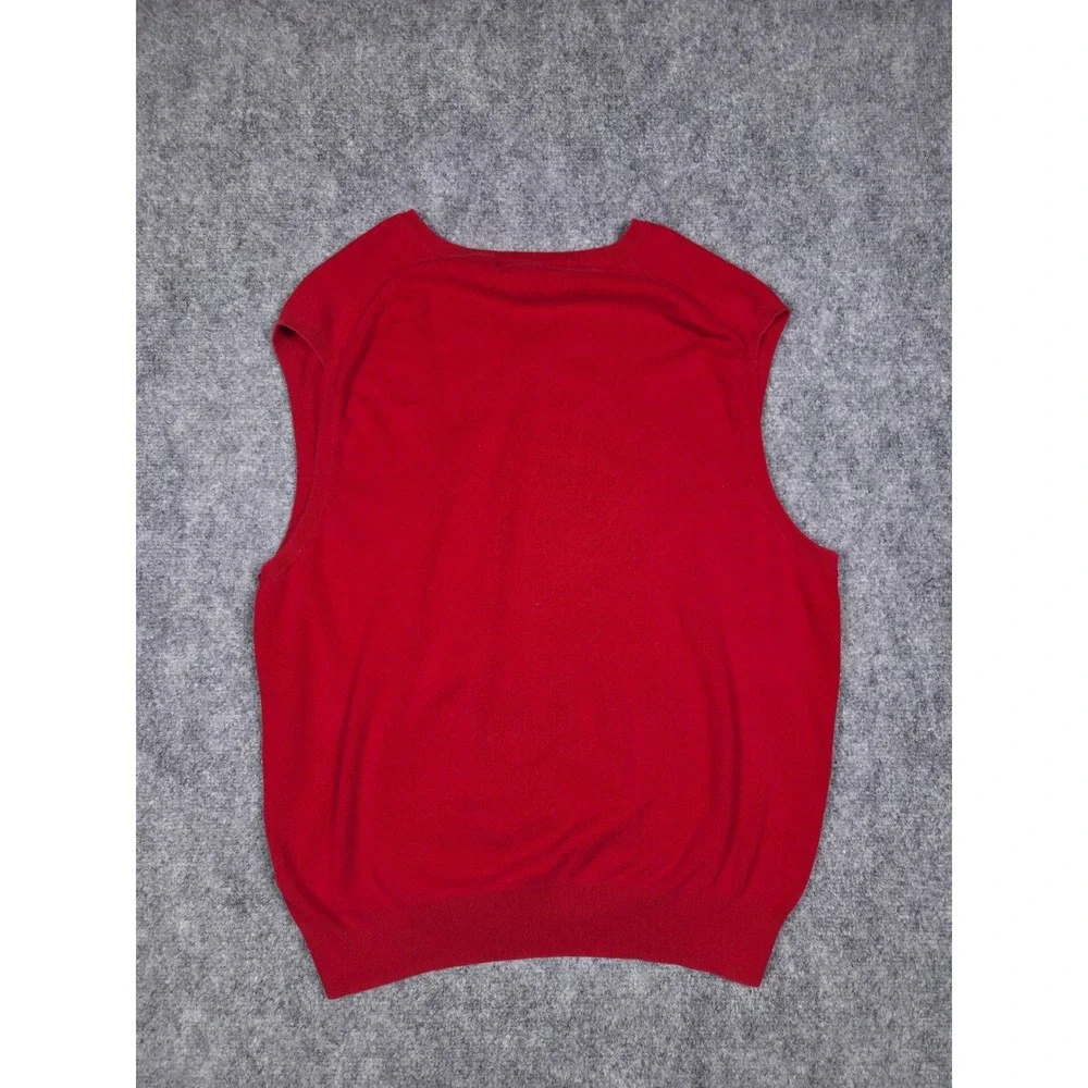Polo Ralph Lauren Sweater Vest Mens XL Red Pima Cotton V-Neck Pony Logo